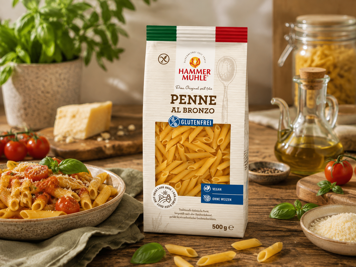 Bezlepkové těstoviny PENNE Al Bronzo rýže kukuřice, eshop.celiakarna.cz